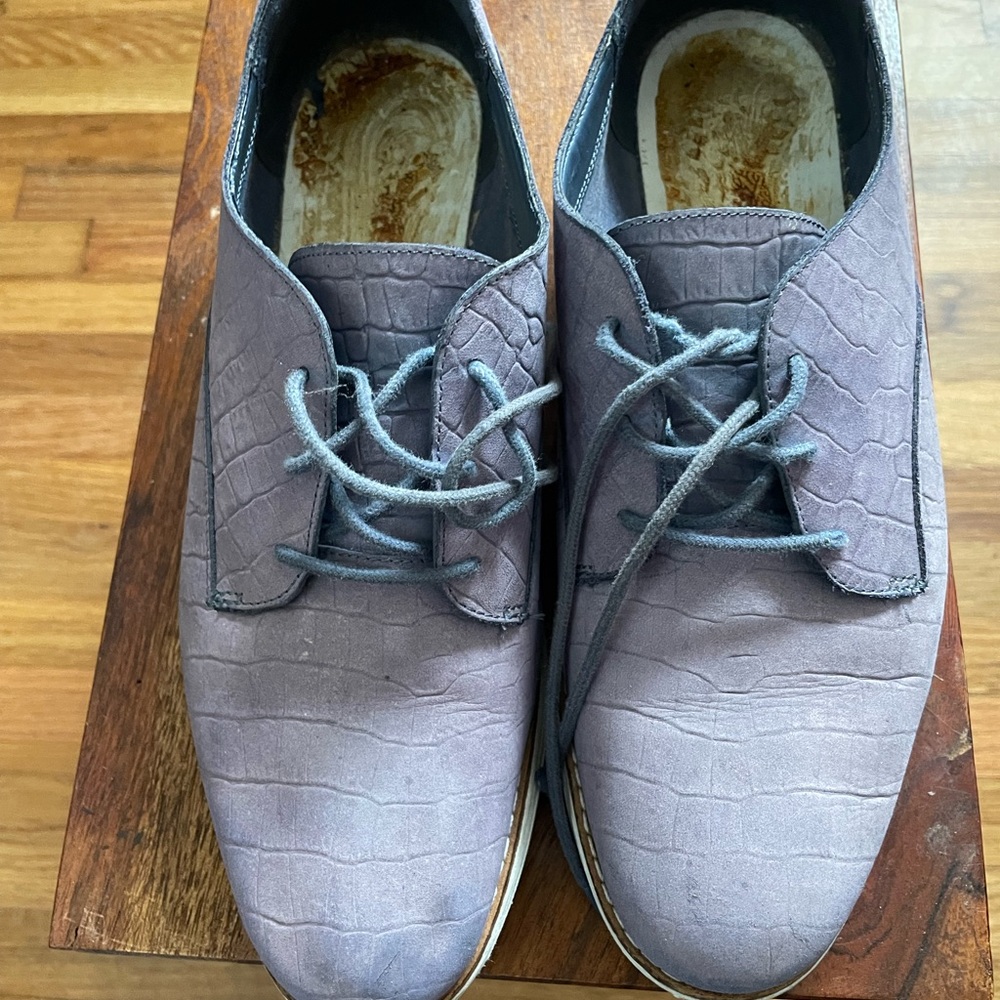 Cole Haan Blue/Gray Oxford Shoes - eclectic grandpa